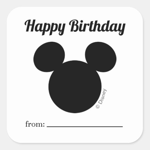 Mickey Mouse Head Icon  A Gift From _ Birthday Square Sticker