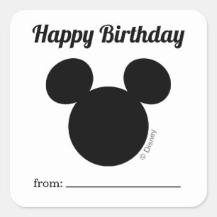 Mickey Mouse Head Icon   A Gift From - Birthday Square Sticker