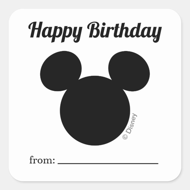 Mickey Mouse Head Icon | A Gift From - Birthday Square Sticker (Front)
