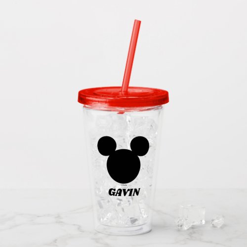 Mickey Mouse Head Icon  Add Your Name Acrylic Tumbler