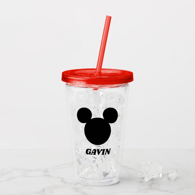 Mickey Mouse Head Icon | Add Your Name Acrylic Tumbler (Back Ice)