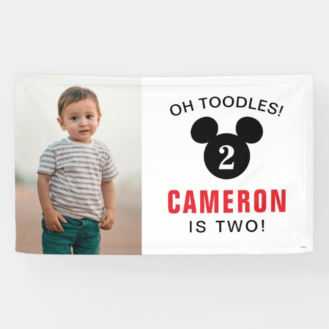 Mickey Mouse Head Icon Birthday - Photo Banner (Horizontal)