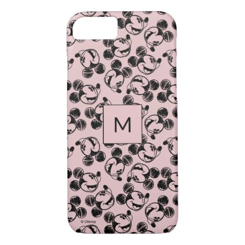 Mickey Mouse Head  Pink Sketch Pattern iPhone 87 Case