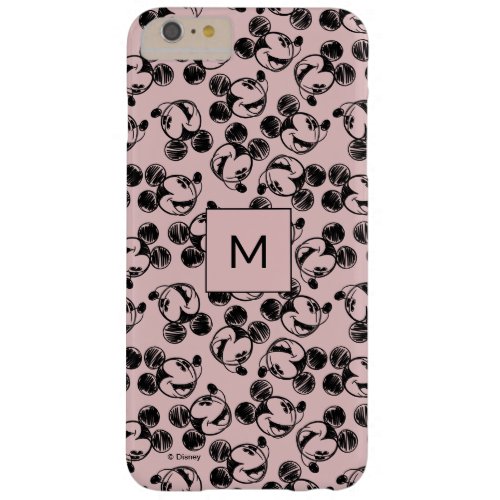 Mickey Mouse Head  Pink Sketch Pattern Barely There iPhone 6 Plus Case