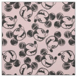 Mickey Mouse Head | Pink Sketch Pattern Fabric