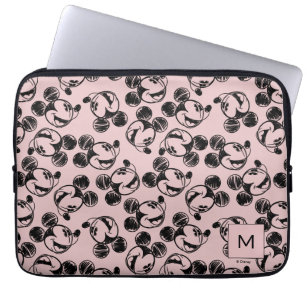 Mickey Mouse Head   Pink Sketch Pattern Laptop Sleeve