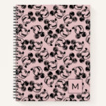 Mickey Mouse Head | Pink Sketch Pattern Notebook