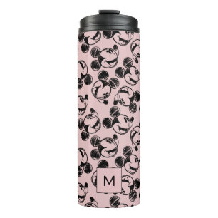 Mickey Mouse Head Pink Sketch Pattern Thermal Tumbler