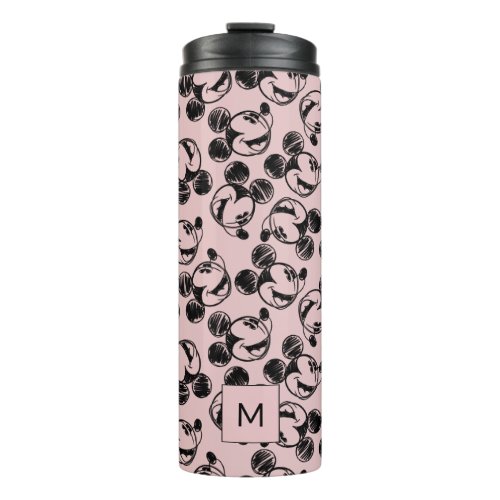 Mickey Mouse Head  Pink Sketch Pattern Thermal Tumbler