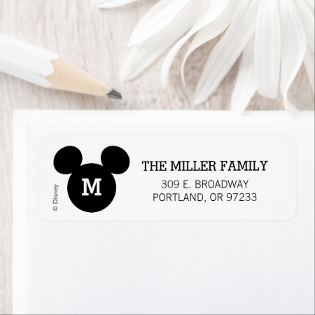 Mickey Mouse Head Silhouette | Black With Monogram Label