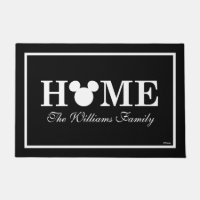 Mickey Mouse Head Silhouette | Home with Name Doormat