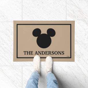 Mickey Mouse Head Silhouette Welcome Doormat