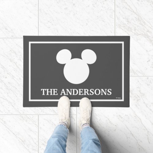 Mickey Mouse Head Silhouette  Welcome Doormat