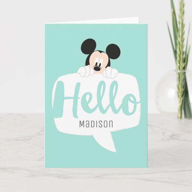 Mickey Mouse Hello Speech Bubble Card (Front)