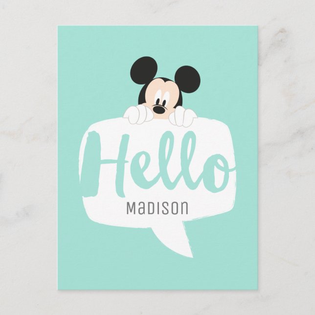 Mickey Mouse Hello Speech Bubble Postcard (Front)