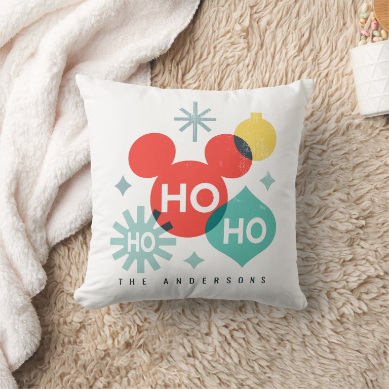 Mickey Mouse |  Ho Ho Ho - Family Christmas Throw Pillow