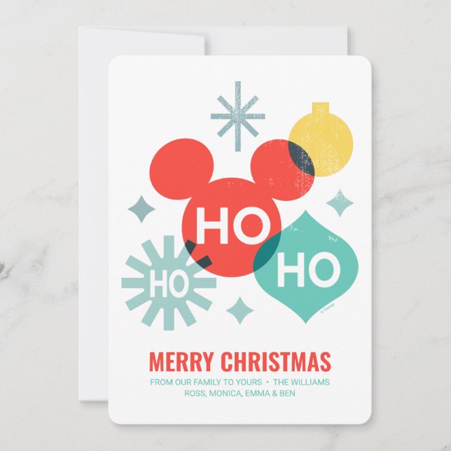 Mickey Mouse | Ho Ho Ho Merry Christmas Holiday Card (Front)