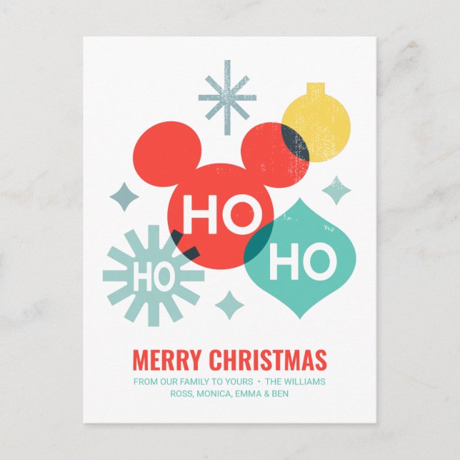 Mickey Mouse | Ho Ho Ho Merry Christmas Postcard (Front)