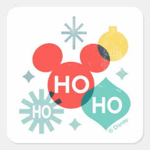 Mickey Mouse    Ho Ho Ho Square Sticker