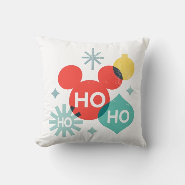 Mickey Mouse |  Ho Ho Ho Throw Pillow (Front)