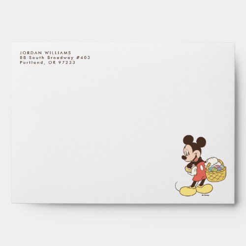 Mickey Mouse Holding Basket of Easter Eggs Envelope