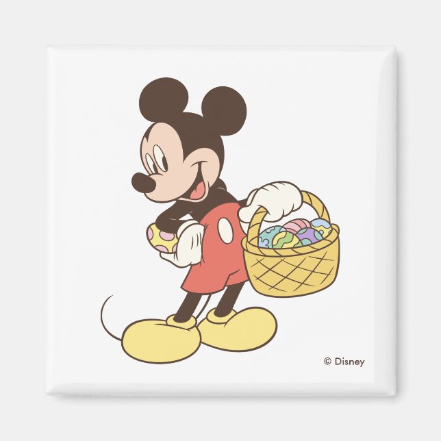 Mickey Mouse Holding Basket of Easter Eggs Magnet (Front)