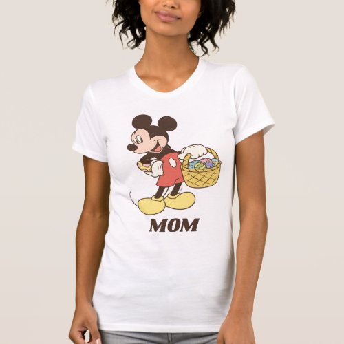 Mickey Mouse Holding Basket of Easter Eggs T_Shirt
