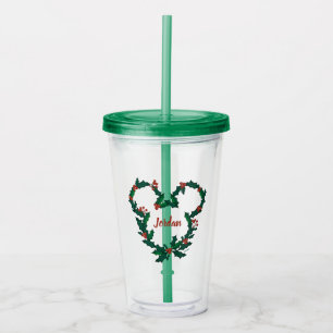 Mickey Mouse Holiday Wreath Acrylic Tumbler