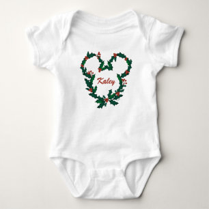 Mickey Mouse Holiday Wreath Baby Bodysuit