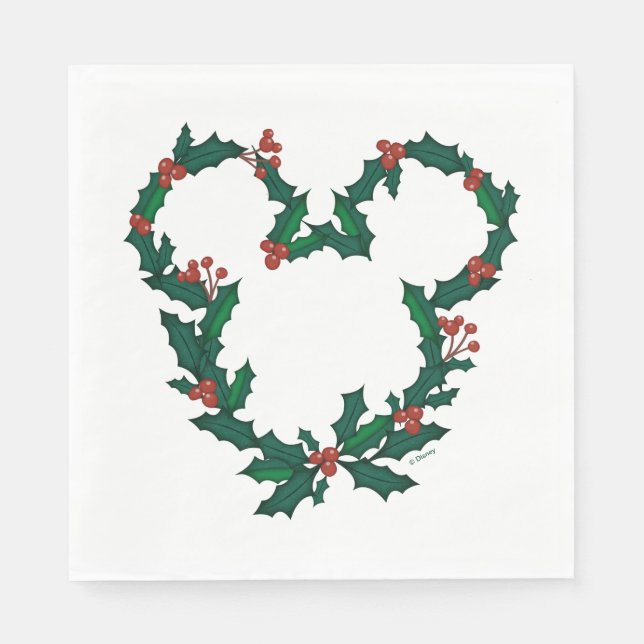 Mickey Mouse Holiday Wreath Napkins (Front)