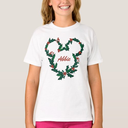 Mickey Mouse Holiday Wreath T_Shirt