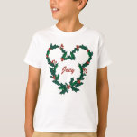 Mickey Mouse Holiday Wreath T-Shirt<br><div class="desc">Celebrate the Holidays with this super cute graphic featuring Mickey shaped in a Christmas wreath.</div>