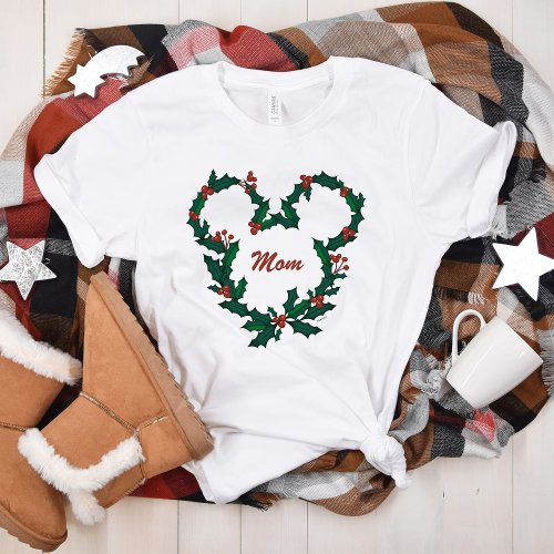 Mickey Mouse Holiday Wreath T_Shirt