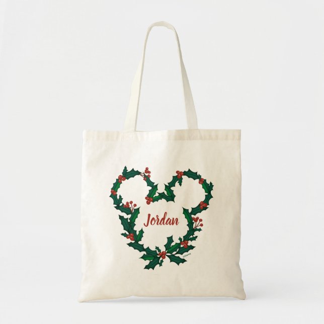 Mickey Mouse Holiday Wreath Tote Bag (Front)