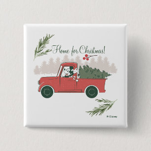 Mickey Mouse   Home for Christmas Button