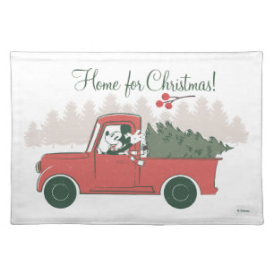 Mickey Mouse Home for Christmas Cloth Placemat