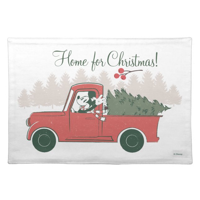 Mickey Mouse | Home for Christmas Cloth Placemat (Front)