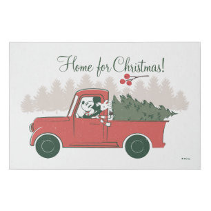 Mickey Mouse   Home for Christmas Faux Canvas Print