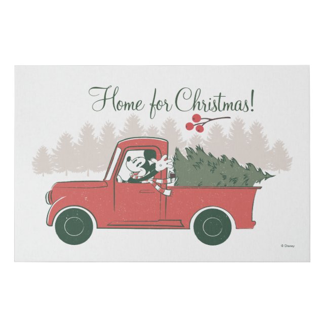Mickey Mouse | Home for Christmas Faux Canvas Print (Front)