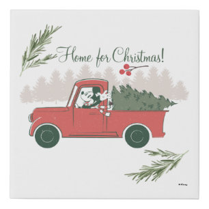 Mickey Mouse   Home for Christmas Faux Canvas Print