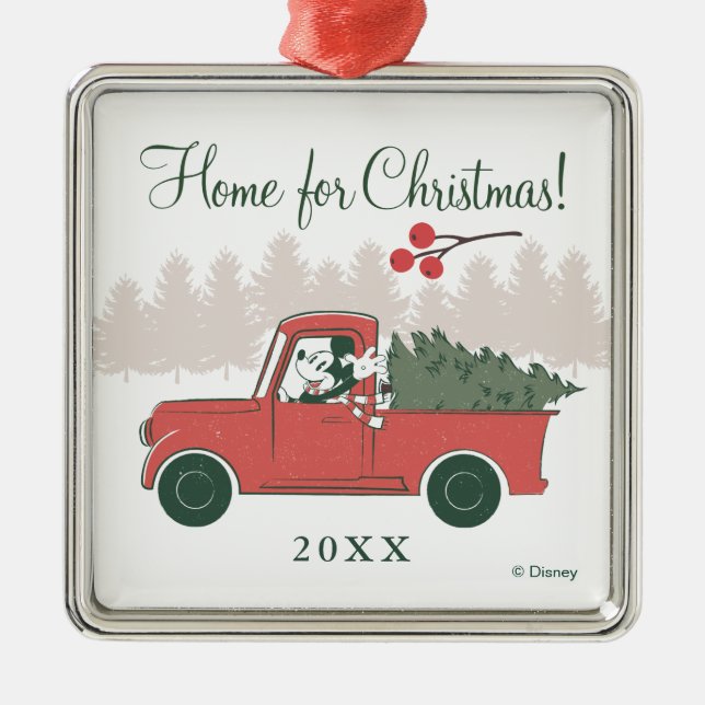 Mickey Mouse | Home for Christmas Metal Ornament (Front)