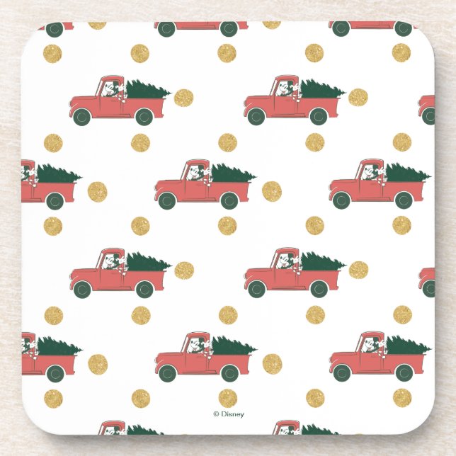 Mickey Mouse | Home for Christmas Pattern Beverage Coaster (Front)