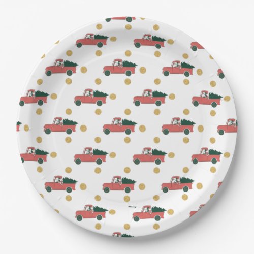 Mickey Mouse  Home for Christmas Pattern Paper Plates