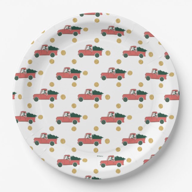 Mickey Mouse | Home for Christmas Pattern Paper Plates (Front)