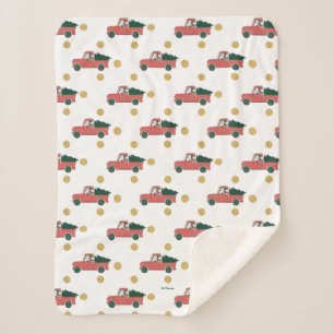 Mickey Mouse   Home for Christmas Pattern Sherpa Blanket