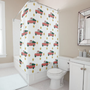 Mickey Mouse   Home for Christmas Pattern Shower Curtain