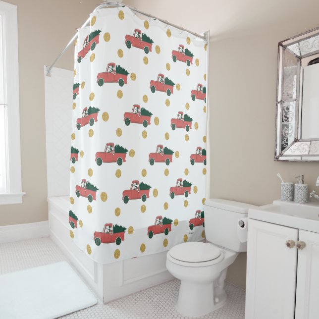Mickey Mouse | Home for Christmas Pattern Shower Curtain (In Situ)