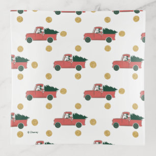Mickey Mouse Home for Christmas Pattern Trinket Tray