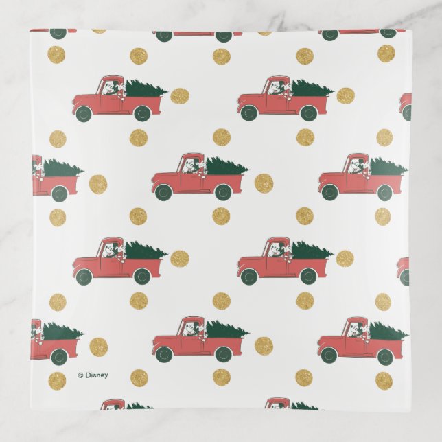 Mickey Mouse | Home for Christmas Pattern Trinket Tray (Front)