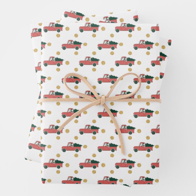 Mickey Mouse | Home for Christmas Pattern Wrapping Paper Sheets (In situ)